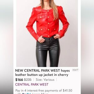 Central Park West red leather jacket